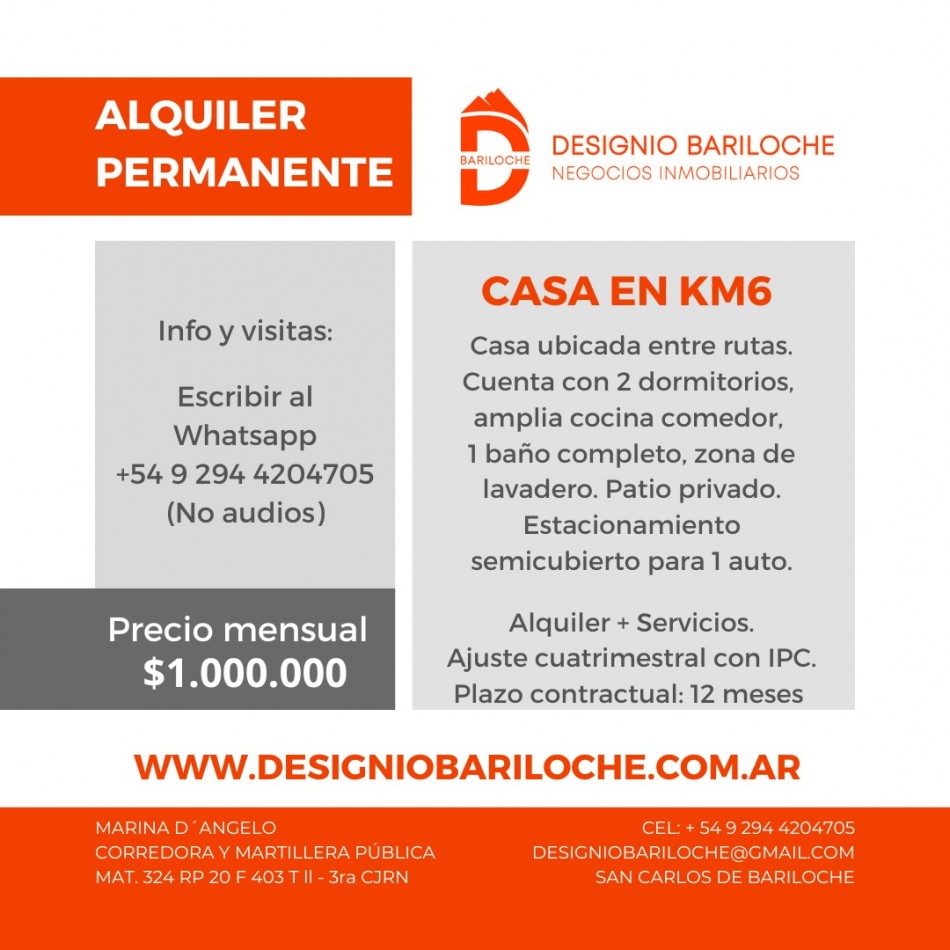 Casa en alquiler permanente - Bariloche 