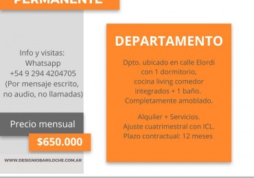 Departamento en alquiler permanente